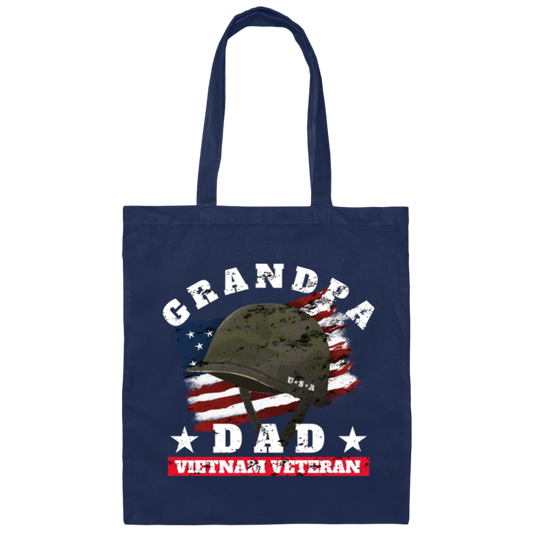 Grandpa US Army Vietnam Veteran Dad Canvas Tote Bag