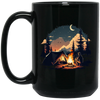 Outdoor Enthusiast Enjoying A Peaceful Camping Trip Under The Stars Black Mug