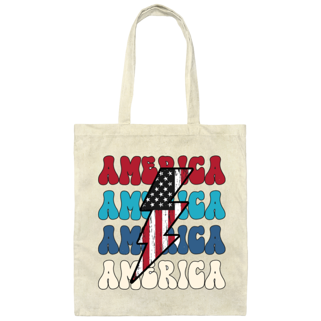 America, Flash America, American Flag, July 4th Canvas Tote Bag