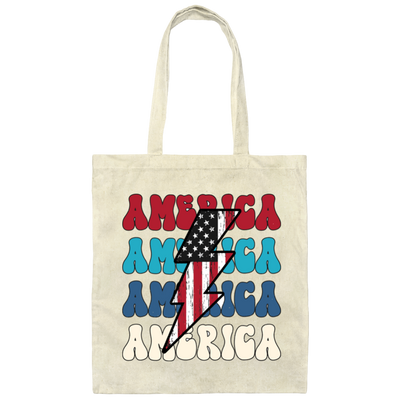 America, Flash America, American Flag, July 4th Canvas Tote Bag