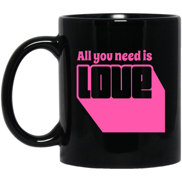 All You Need Is Love, Cute Love, Pink Love, Love Silhouette Black Mug