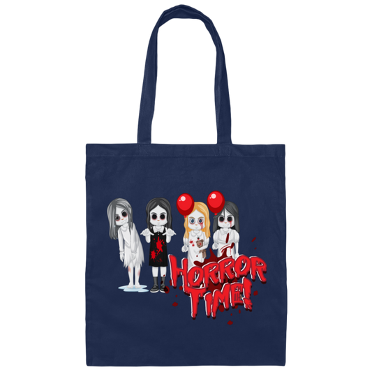 Horror Time, Horror Nigth, Happy Halloween, Cute Ghost Canvas Tote Bag
