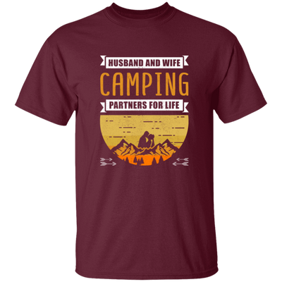 Husband And Wife Camping Partners For Life Funny Happy Camp Camping Unisex T-Shirt