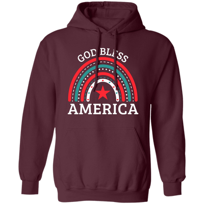 God Bless America, Rainbow American, Retro Rainbow Pullover Hoodie