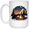 Outdoor Enthusiast Enjoying A Peaceful Camping Trip Under The Stars White Mug