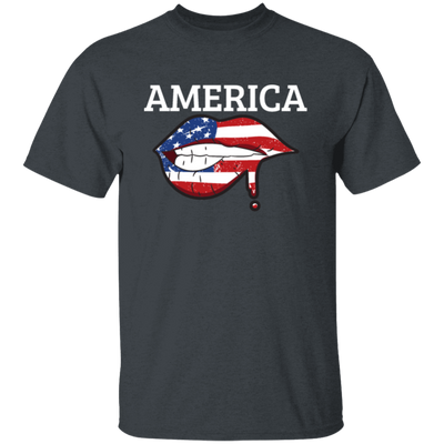America Flag, USA Flag Lip, Sexy America, July 4th Gift, Best American Unisex T-Shirt