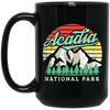 Acadia National Park, Retro Acadia, National Park Gift, Acadia Lover Black Mug