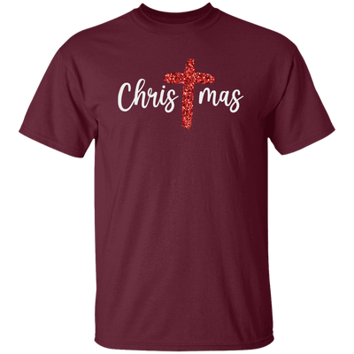 Red Glitter Christmas, Pastor Gift, Merry Christmas, Red Christian, Trendy Chrismas Unisex T-Shirt