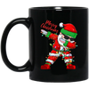 Dabbing Santa, Santa Claus, Xmas Light With Santa, Merry Christmas, Trendy Christmas Black Mug