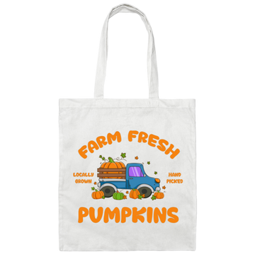 Farm Fresh Pumpkins, Love Thanksgiving, Fall Season, Vegetable Truck Canvas Tote Bag