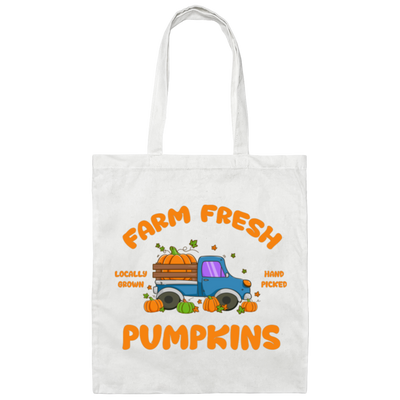 Farm Fresh Pumpkins, Love Thanksgiving, Fall Season, Vegetable Truck Canvas Tote Bag