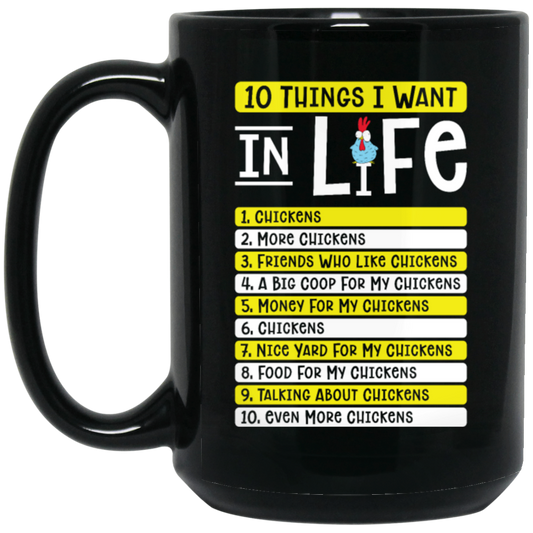 Chicken Agriculture, Chicken Lovers, Farming Life Black Mug