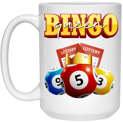 Bingo Queen, Love Bingo, Lottery Ticket, Win Lottery White Mug