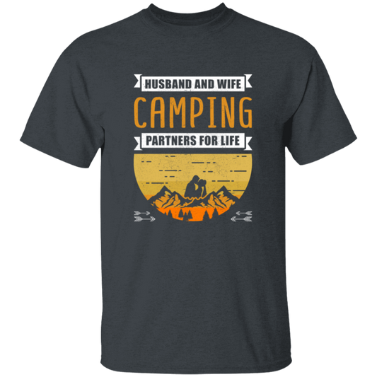 Husband And Wife Camping Partners For Life Funny Happy Camp Camping Unisex T-Shirt