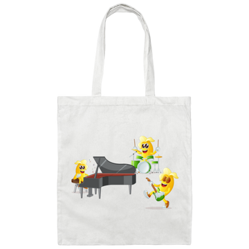 Banana Band, Banana Music Band, Banana Drum, Banana Guitarist, Banana Piano Canvas Tote Bag