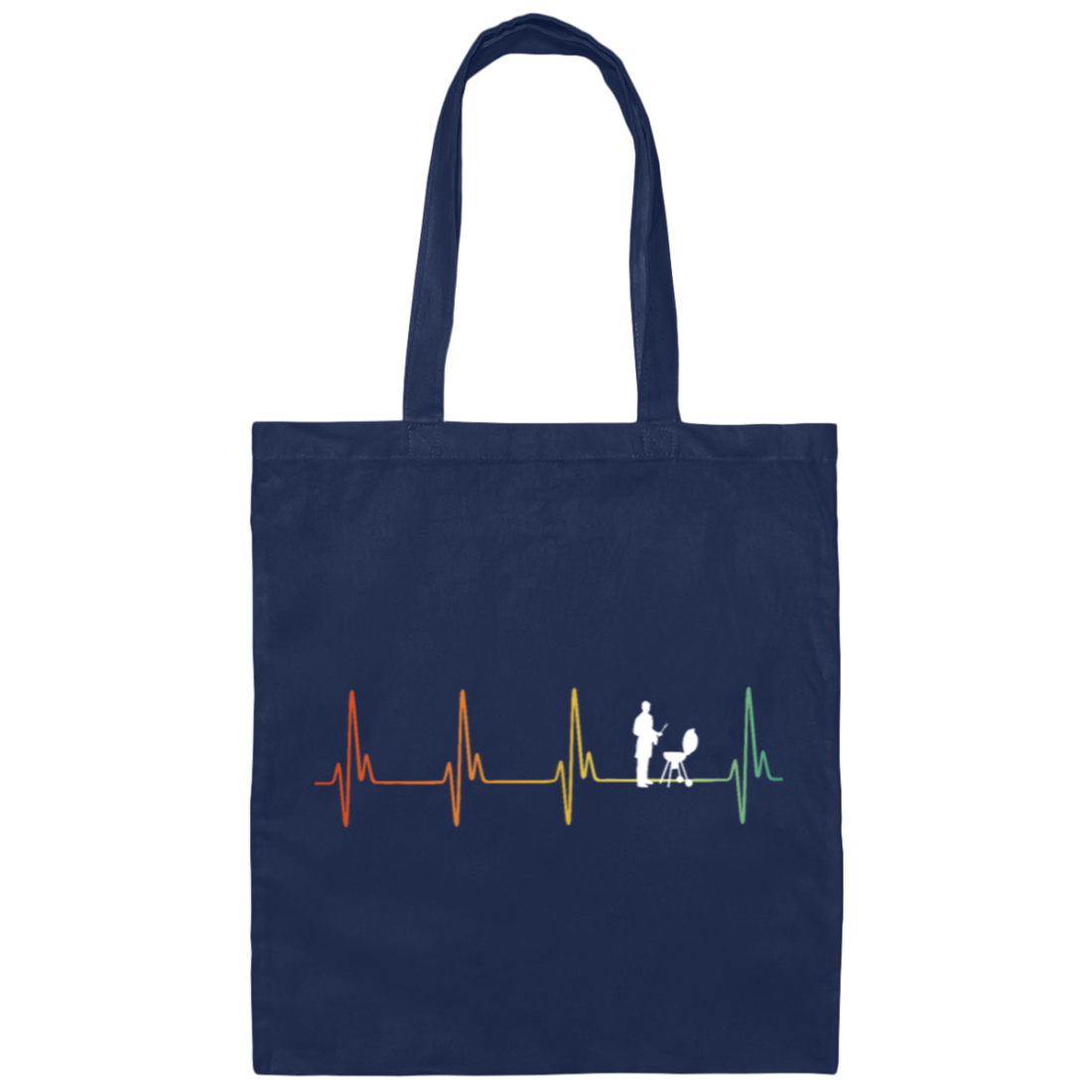 Retro Barbeque Heartbeat, Retro Heartbeat Barbeque Canvas Tote Bag