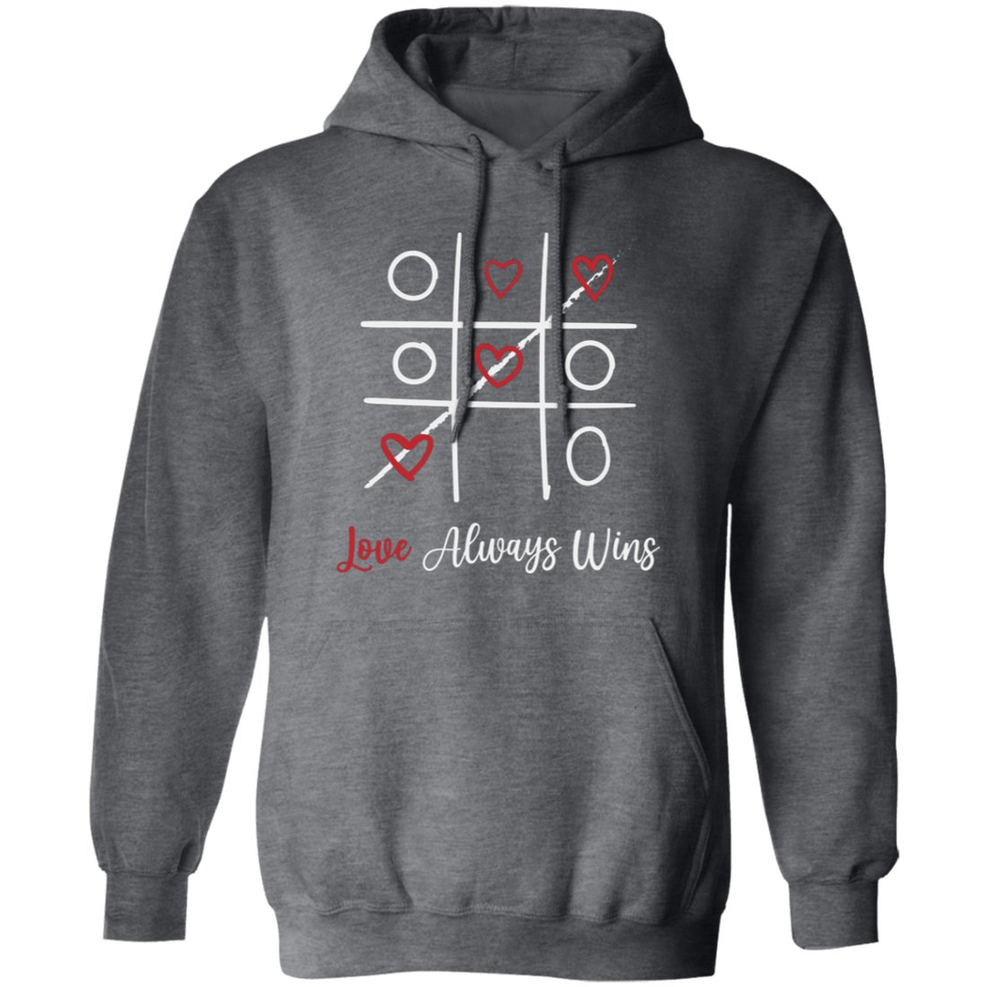 Love Always Wins, Love Gomoku, Valentine Gomoku, Valentine Game Pullover Hoodie