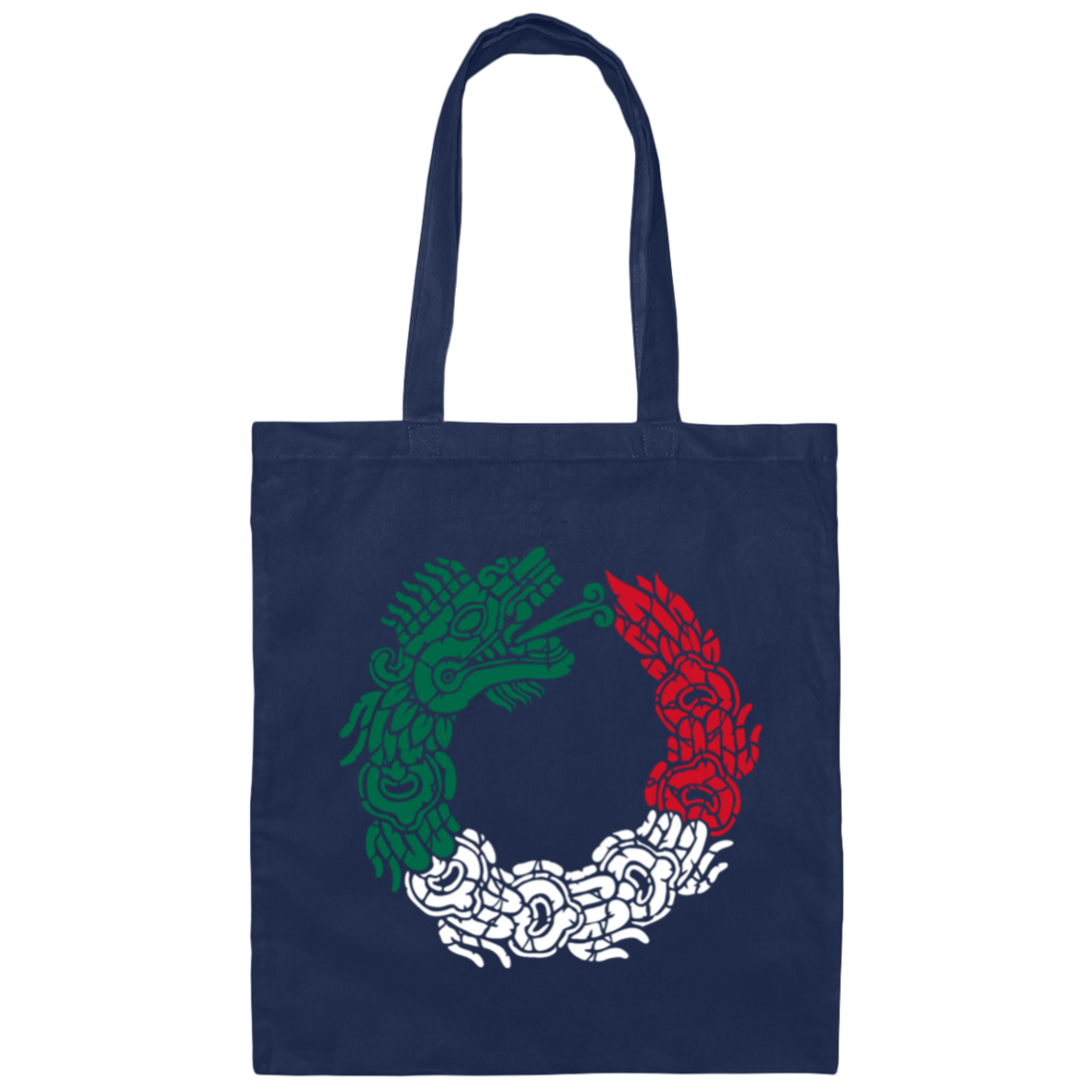 Serpent Mexican Flag, Aztec Quetzalcoatl Gift Canvas Tote Bag