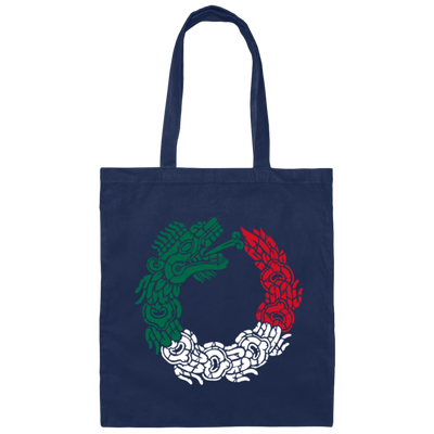 Serpent Mexican Flag, Aztec Quetzalcoatl Gift Canvas Tote Bag