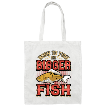 Fishing Rod Great Fish, Born To Fish Gift Canvas Tote Bag