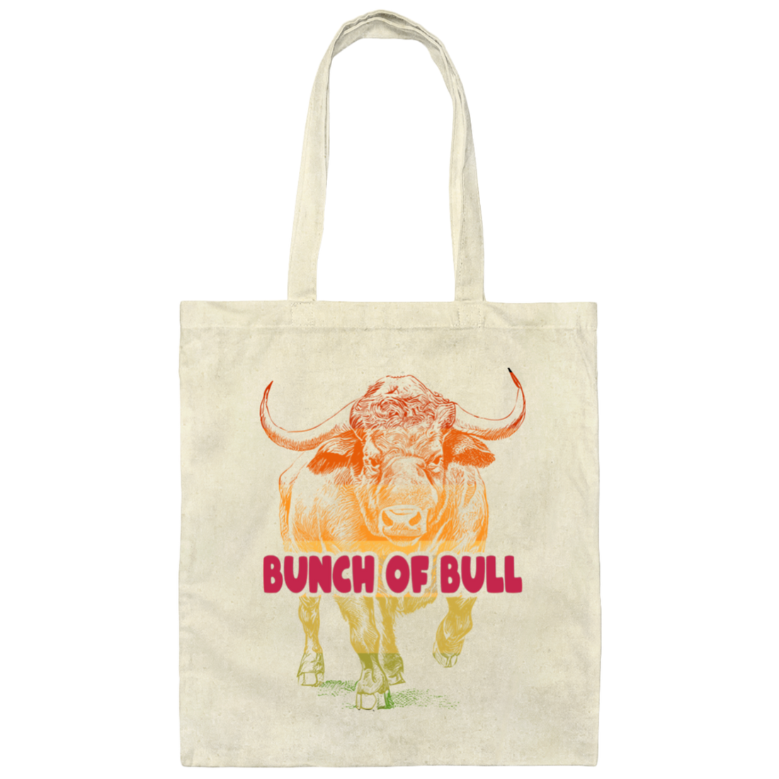 Bunch Of Bull, Retro Bull, Colorful Bull Cow Gift Canvas Tote Bag