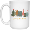 Merry And Bright, Christmas Tree, Merry Christmas White Mug