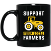 Support Your Local Farmers, Trucktor Retro, Retro Farming Black Mug