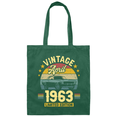 1963 Best Gift, 1963 Limited Edition, April 1963 Birthday Gift, Retro 1963 Canvas Tote Bag