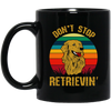 Golden Lover, Retriever Dog, Retro Golden, Don't Stop Retrieving Black Mug