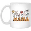 Unique Mother's Day Gift, Mama Flowers Gift, Best Gift Idea For Mom White Mug