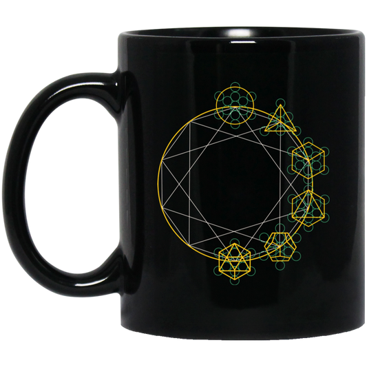 Abstract Geometric, Geometric Element, Foreign Material Black Mug