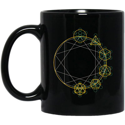 Abstract Geometric, Geometric Element, Foreign Material Black Mug