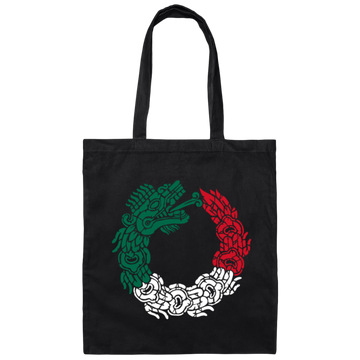 Serpent Mexican Flag, Aztec Quetzalcoatl Gift Canvas Tote Bag