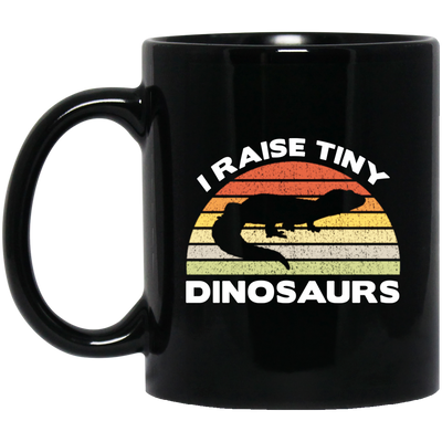 Funny Leopard, Gecko Pet, Lizard Retro, Giant Lizard, I Raise Tiny Dinosaurs Black Mug