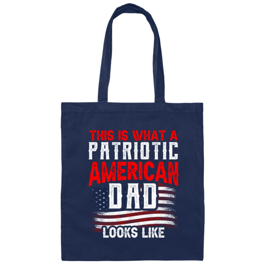 America Flag Patriotic Dad Gift Canvas Tote Bag