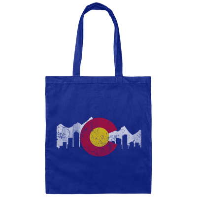 Colorado Mountains, Colorado Skyline Flag Canvas Tote Bag