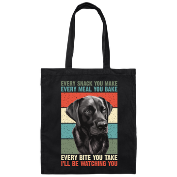 Labrador Every Snack Funny Saying, Vintage Labrador Canvas Tote Bag