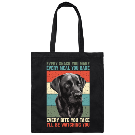 Labrador Every Snack Funny Saying, Vintage Labrador Canvas Tote Bag
