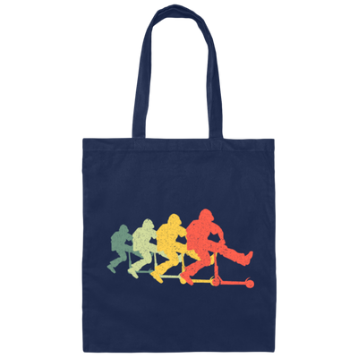 Retro Scooter Stunt, Vintage Scooter Gift Idea Canvas Tote Bag