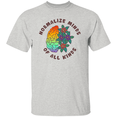 Mental Health, Normalize Minds Of All Kinds, Colorful Brain Unisex T-Shirt