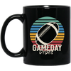 Gameday Vibes, Retro Football, American Football, Love Sport Black Mug