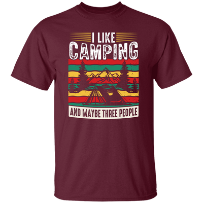 I Like Camping, And Maybe Three People, Retro Camping Unisex T-Shirt