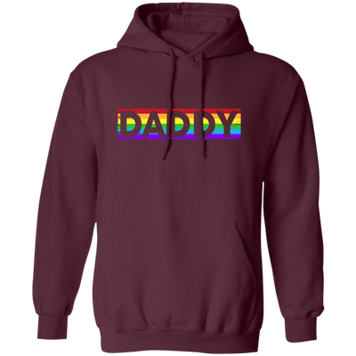 Funny Pride Daddy, Proud Of Gay, Love Lesbian, LGBT Gift, Lgbt Rainbow Pullover Hoodie