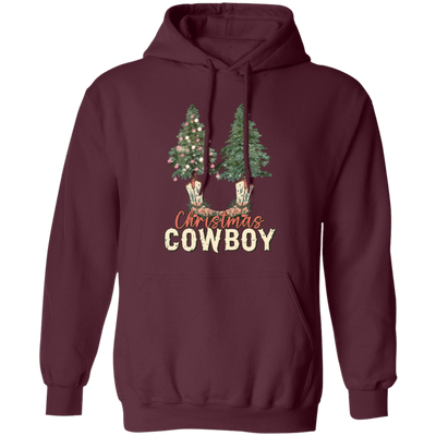 Christmas Tree, Christmas Cowboy, Cowboy, Merry Christmas Pullover Hoodie