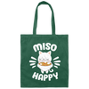 Food Pun Miso Happy, Japan Food Cute, Love Miso Canvas Tote Bag