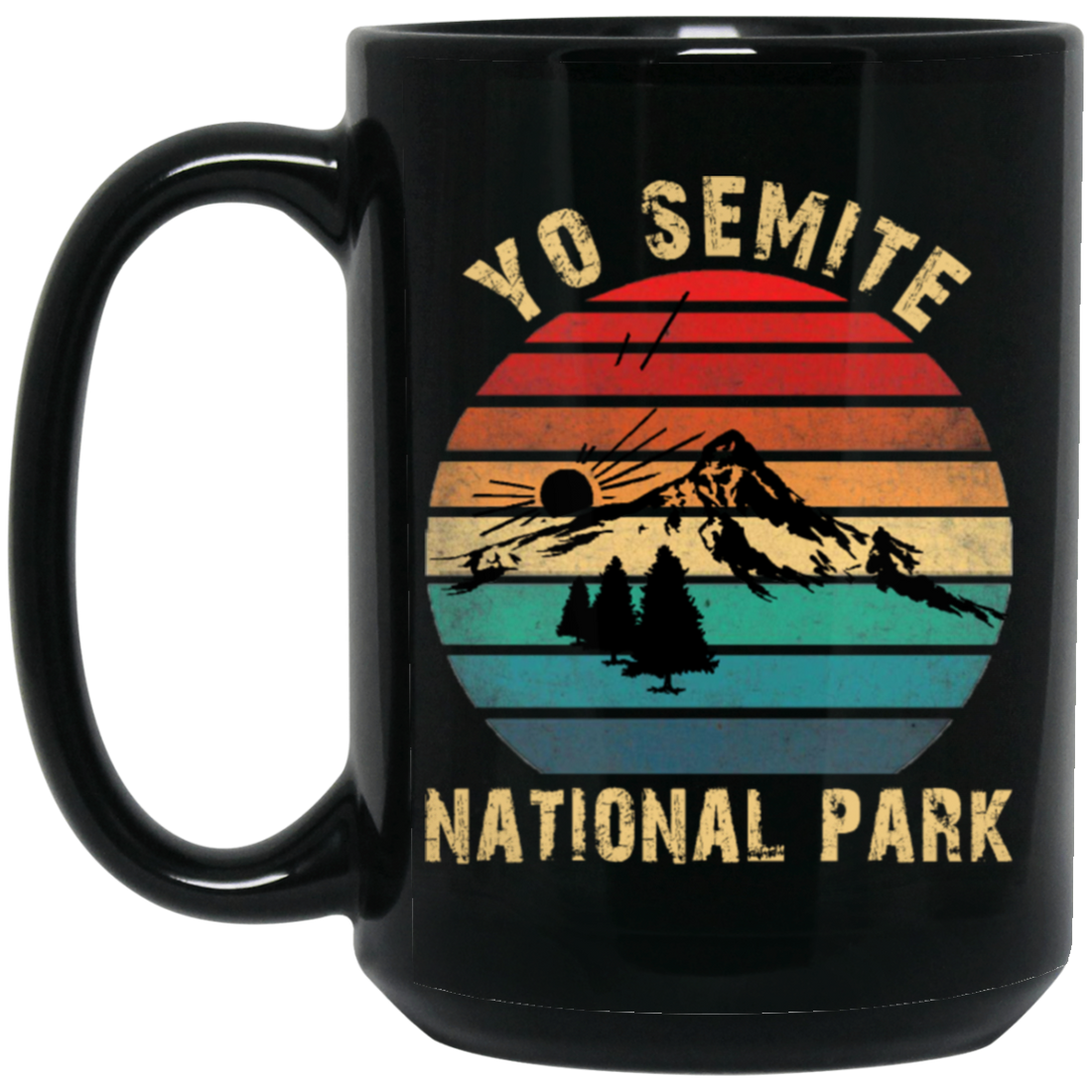 Yo Semite, Yosemite National Park Retro Black Mug