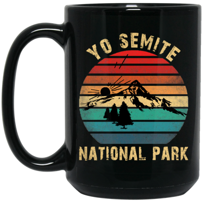 Yo Semite, Yosemite National Park Retro Black Mug