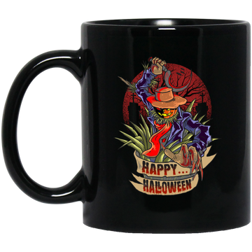 Happy Halloween, Horror Man, Horror Night Black Mug