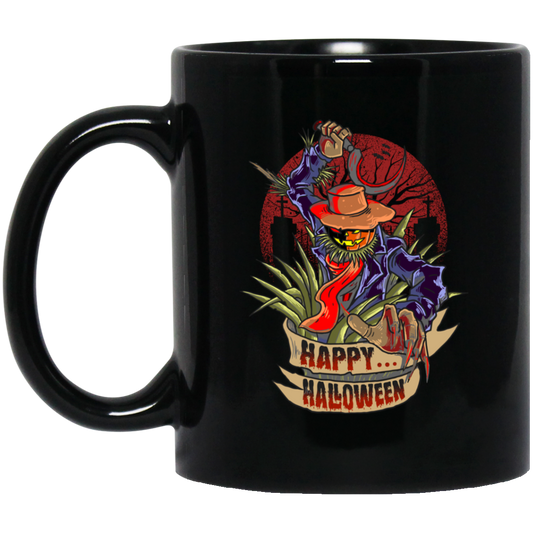 Happy Halloween, Horror Man, Horror Night Black Mug