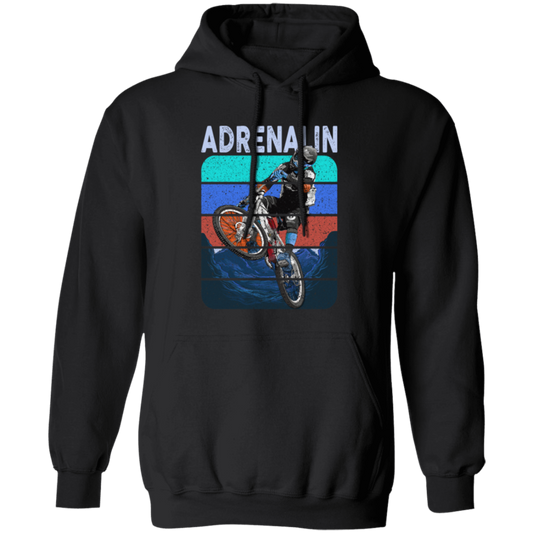 Mountain Bike Gift, Downhill Extrem Sport, Adrenalin Love Gift, Retro Pullover Hoodie